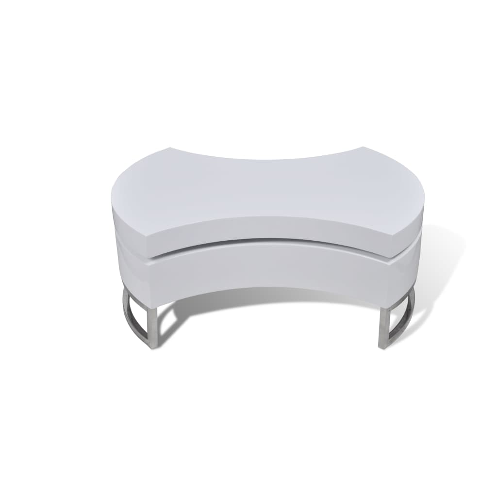 Seok High Gloss Adjustable Shape Coffee Table In White