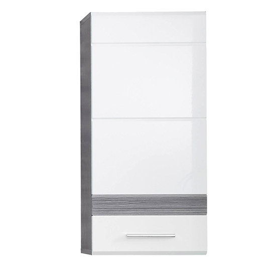 Seon Bathroom Funiture Set 13 In Gloss White And Smoky Silver_4