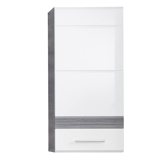 Seon LED Bathroom Funiture Set 5 In Gloss White And Smoky Silver_6