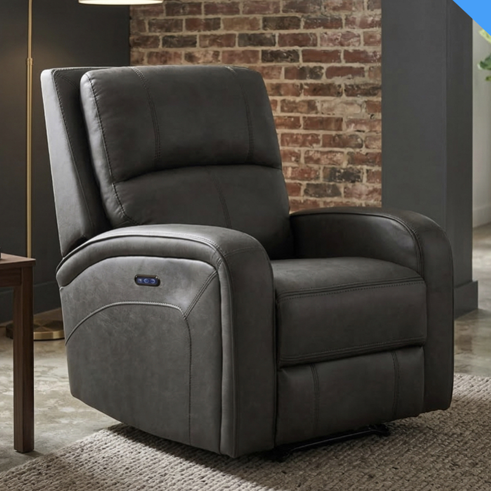 Seoul Fabric Electric Recliner 3+1+1 Seater Sofa Set in Grey