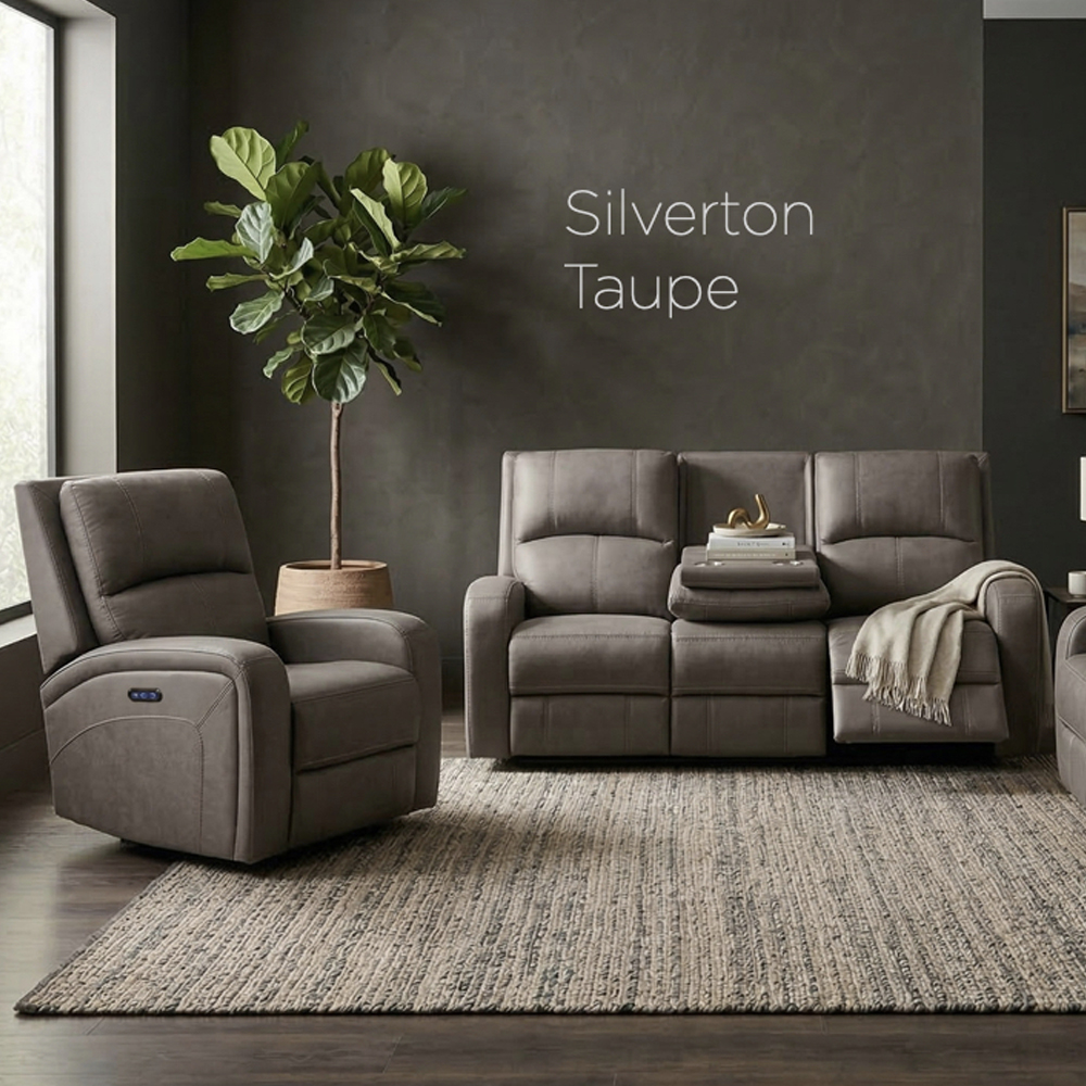 Seoul Fabric Electric Recliner 3+1+1 Seater Sofa Set in Taupe