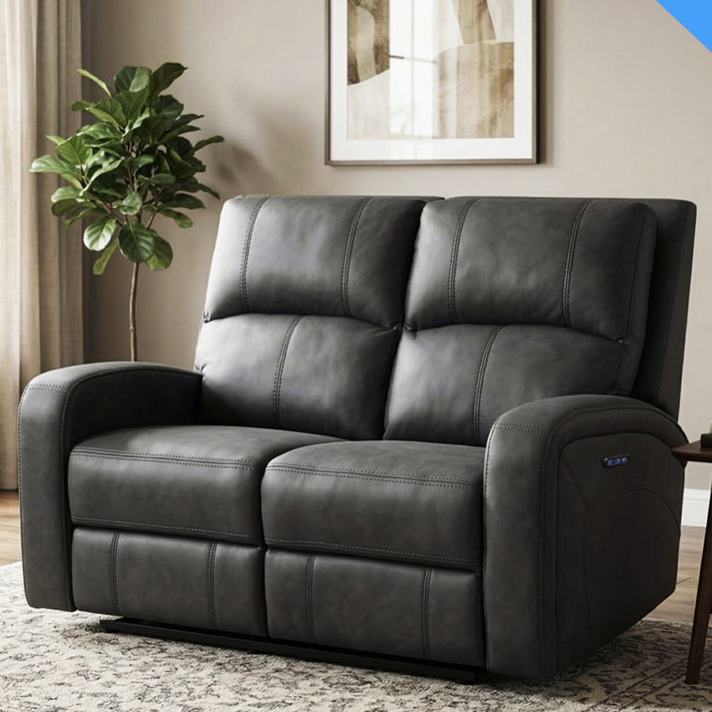 Seoul Fabric Electric Recliner 3+2 Seater Sofa Set in Grey