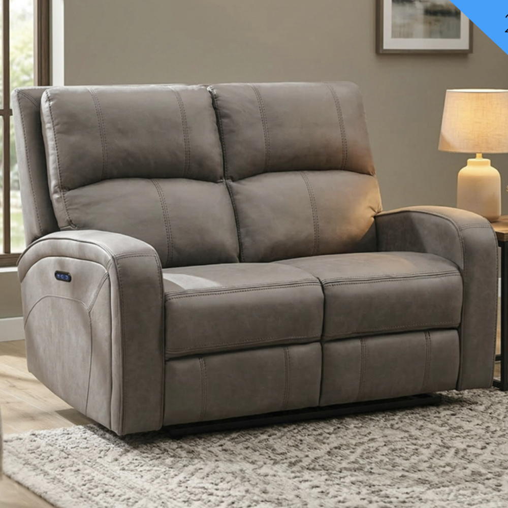Seoul Fabric Electric Recliner 3+2 Seater Sofa Set in Taupe