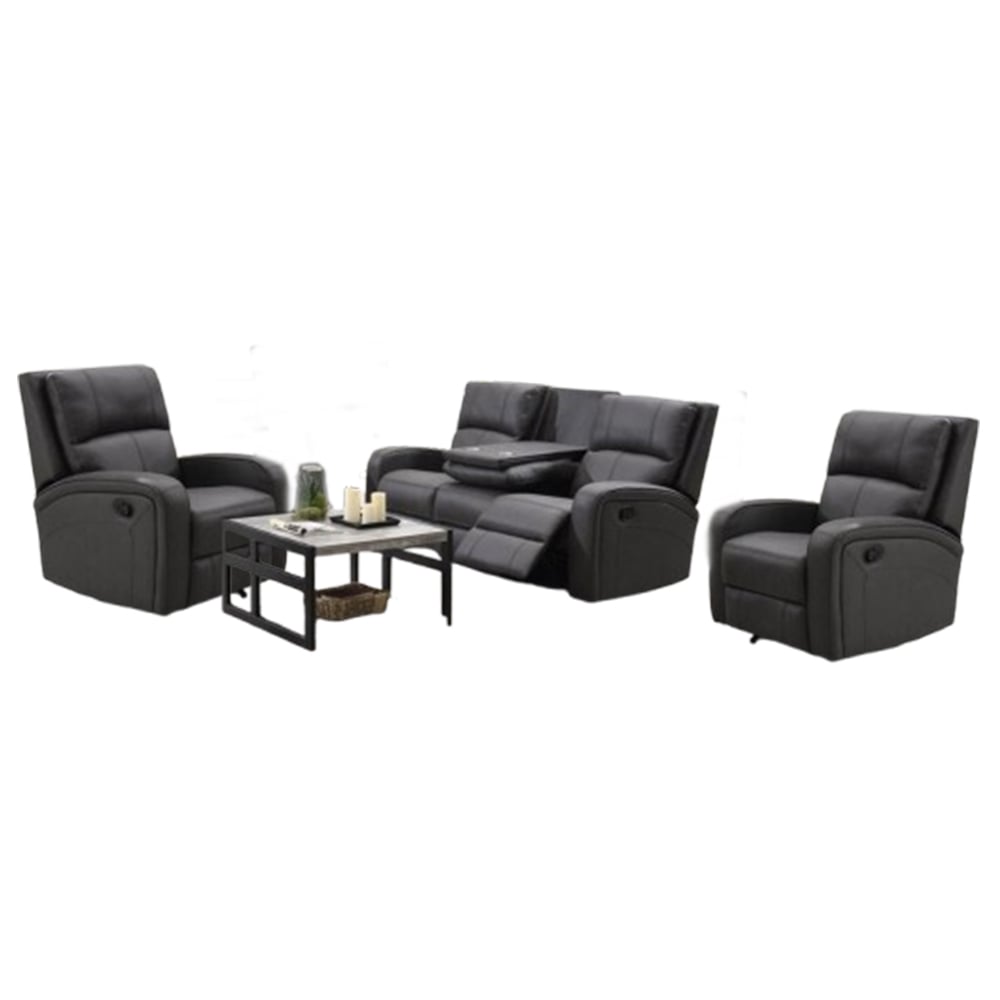 Seoul Fabric Recliner 3+1+1 Seater Sofa Set In Grey