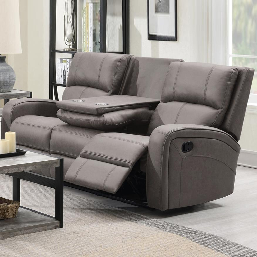 Seoul Fabric Recliner 3+2 Seater Sofa Set In Taupe