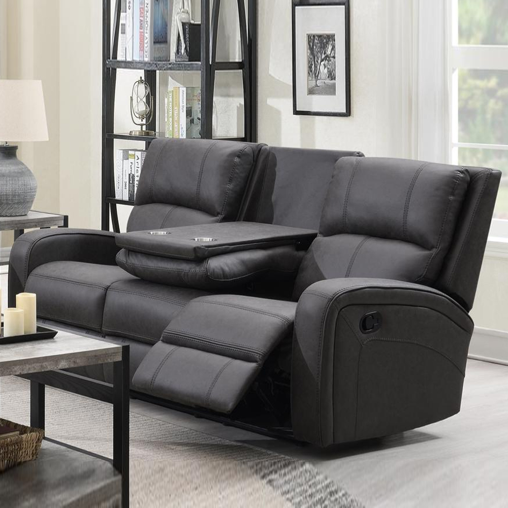 Seoul Fabric Recliner Sofa Suite In Grey