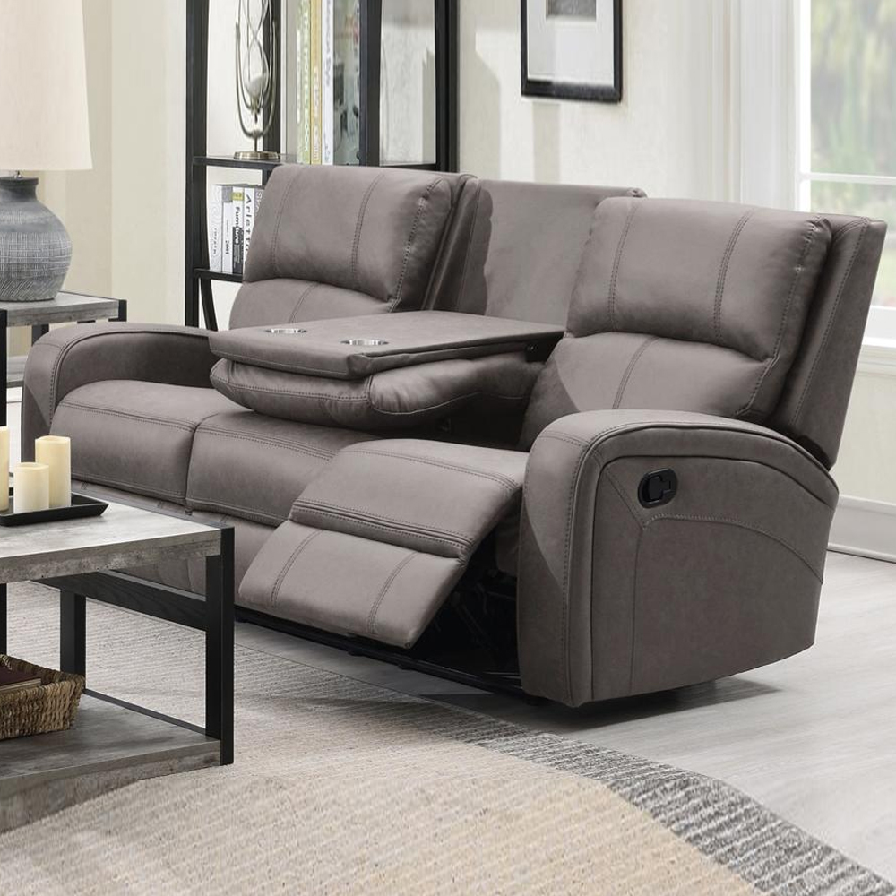 Seoul Fabric Recliner Sofa Suite In Taupe