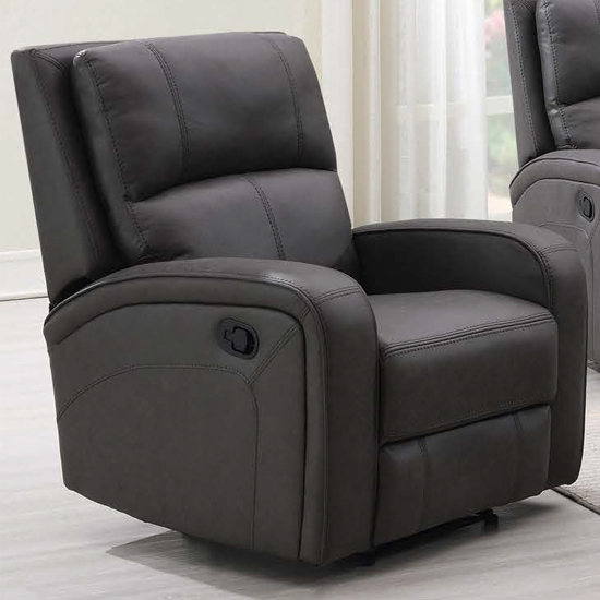 Read more about Seoul manual recliner fabric 1 seater sofa in grey