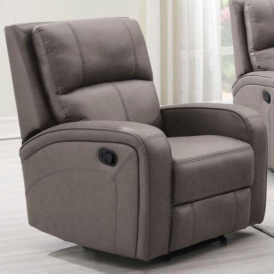 Product photograph of Seoul Manual Recliner Fabric 1 Seater Sofa In Taupe from Furniture in Fashion