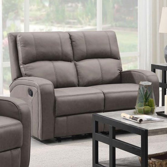 Read more about Seoul manual recliner fabric 2 seater sofa in taupe