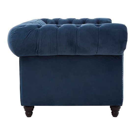 Serafina 2 Seater Sofa In Midnight Blue Velvet With Wooden Legs_3