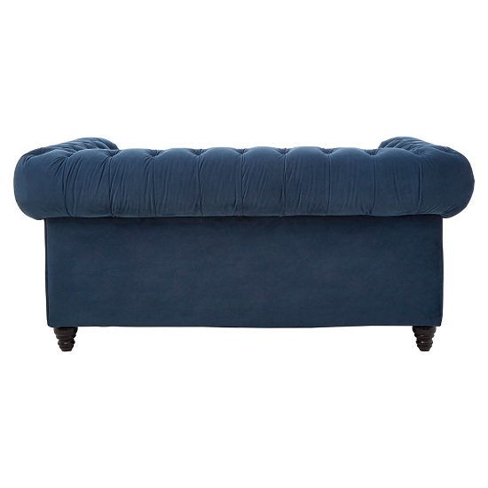 Serafina 2 Seater Sofa In Midnight Blue Velvet With Wooden Legs_4