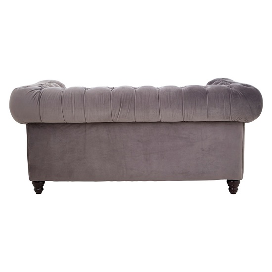 Serafina 2 Seater Sofa In Grey Velvet With Wooden Legs_4