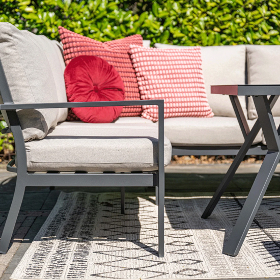 Seraglio Corner Lounge Dining Set Left In Carbon Black