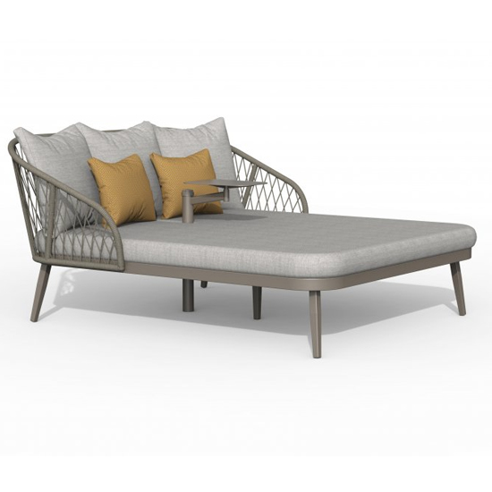 Product photograph of Seras Outdoor Daybed In Mottled Sand from Furniture in Fashion