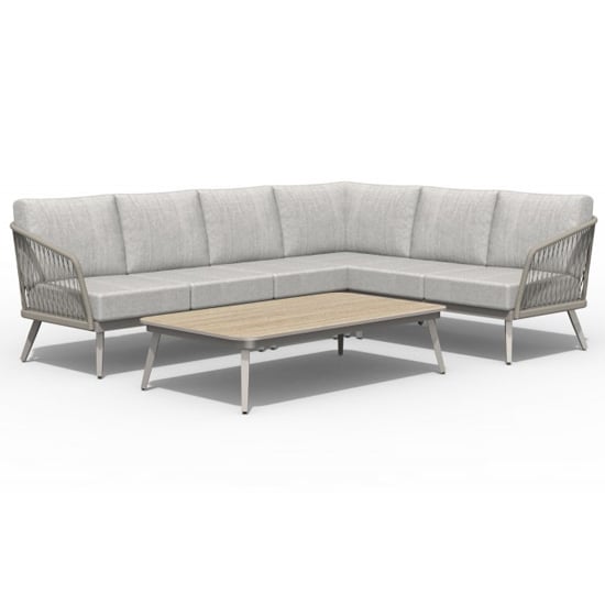 Seras Modular Lounge Set With Coffee Table In Mottled Sand