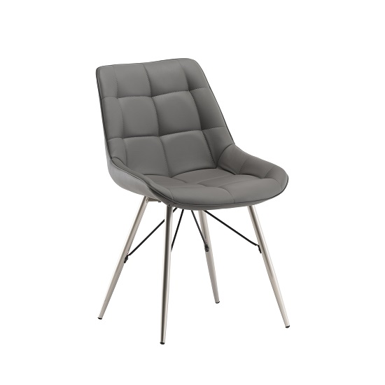 Photo of Serbia faux leather dining chair in grey