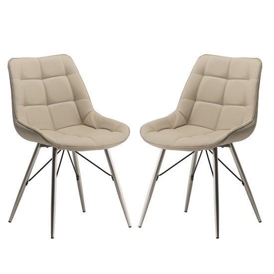 Read more about Serbia stone faux leather dining chair in pair