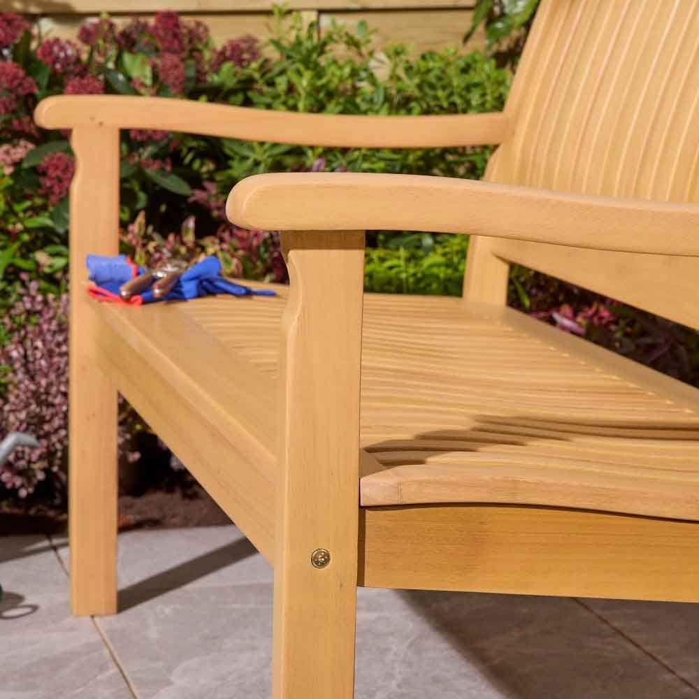 Serenity Garden Wooden 2 Seater Bench In Natural