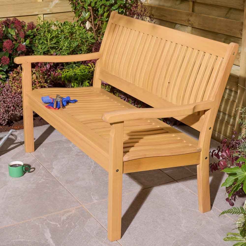 Serenity Garden Wooden 2 Seater Bench In Natural