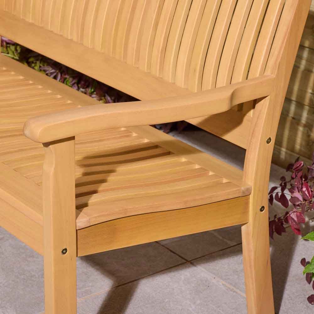 Serenity Garden Wooden 2 Seater Bench In Natural