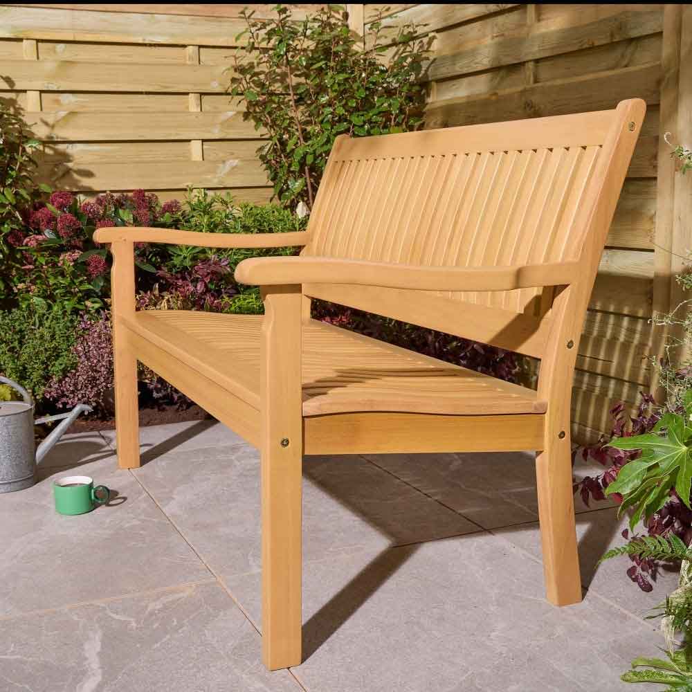 Serenity Garden Wooden 2 Seater Bench In Natural