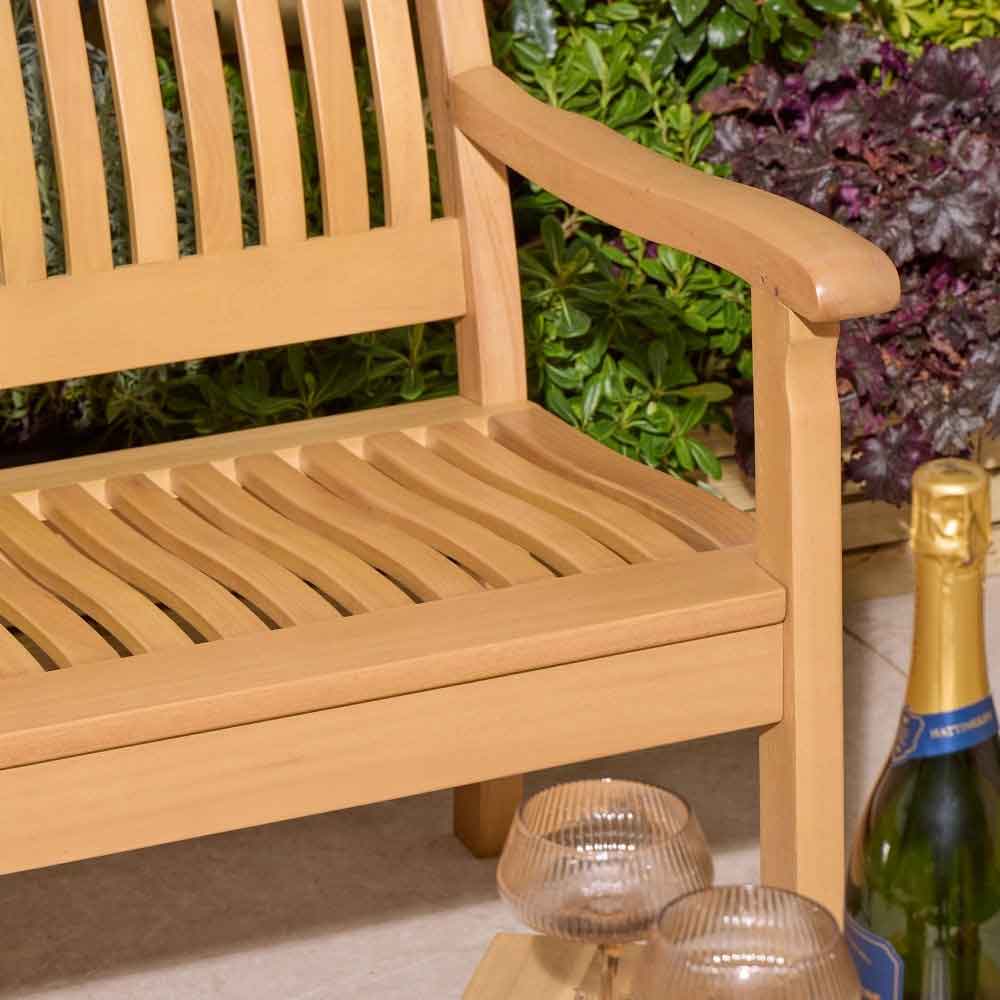 Serenity Garden Wooden 3 Seater Bench In Natural