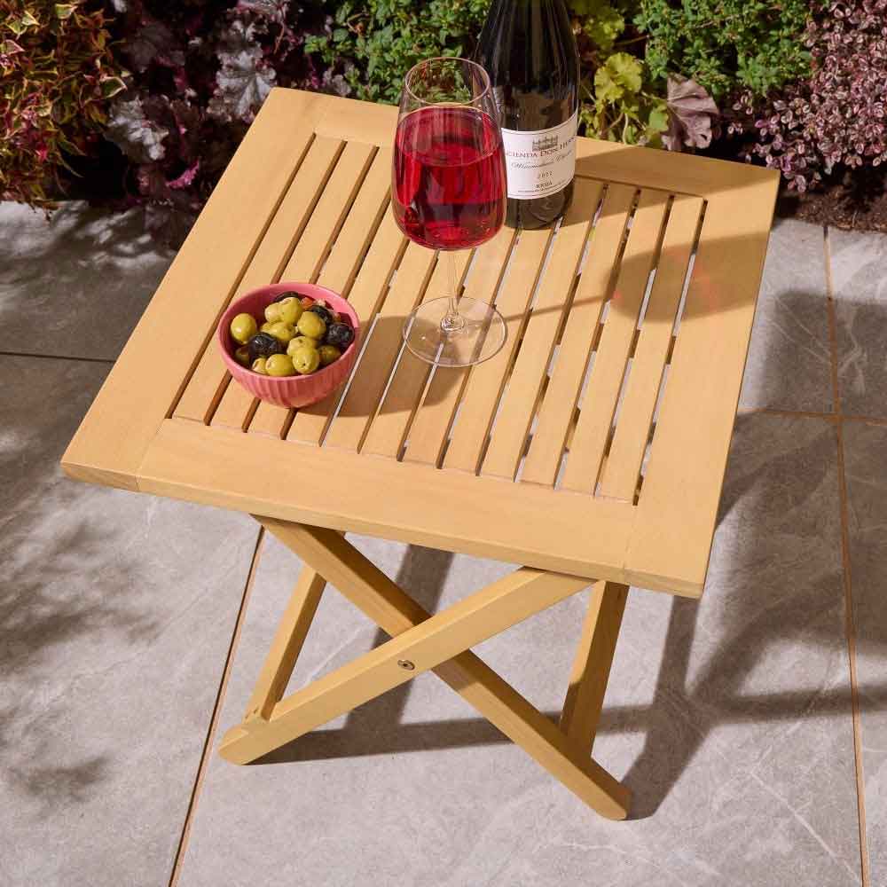 Cultivate Square Folding Side Table in Natural