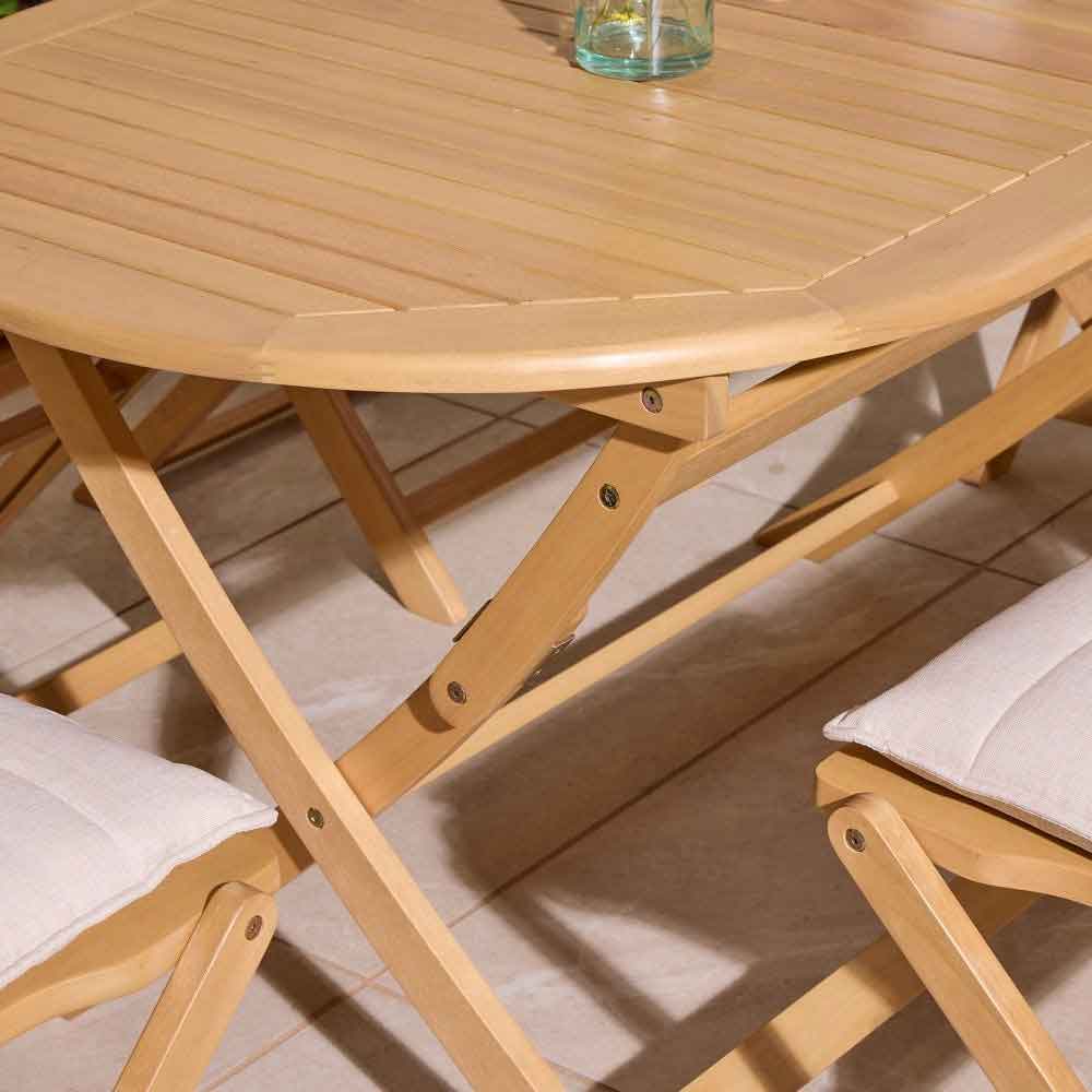 Serenity Wooden Oval Dining Table with 6 Chairs and Cushions in Natural