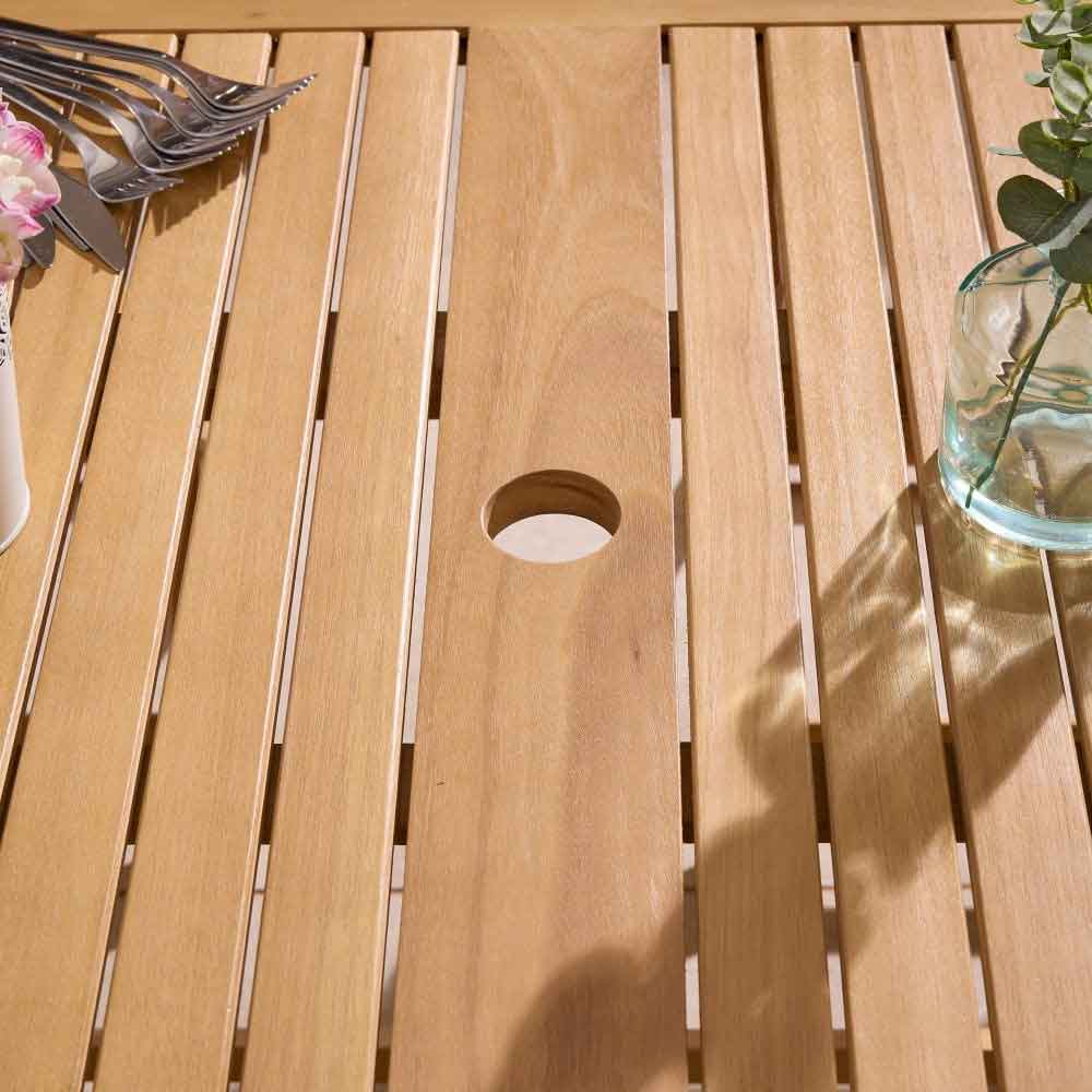 Serenity Wooden Oval Dining Table with 6 Chairs and Cushions in Natural