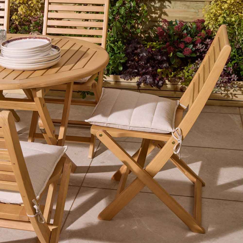 Serenity Wooden Oval Dining Table with 6 Chairs and Cushions in Natural
