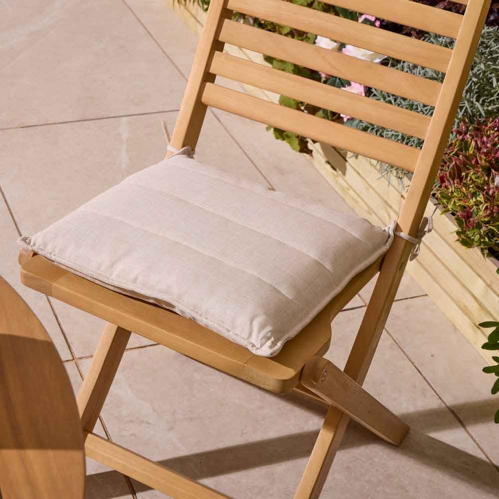 Serenity Wooden Round Dining Table with 4 Chairs and Cushions in Natural