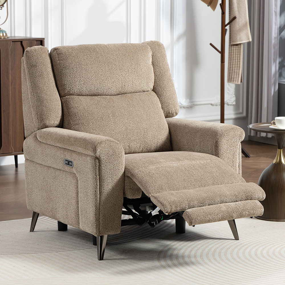 Serina Fabric Electric Recliner Sofa Suite in Driftwood