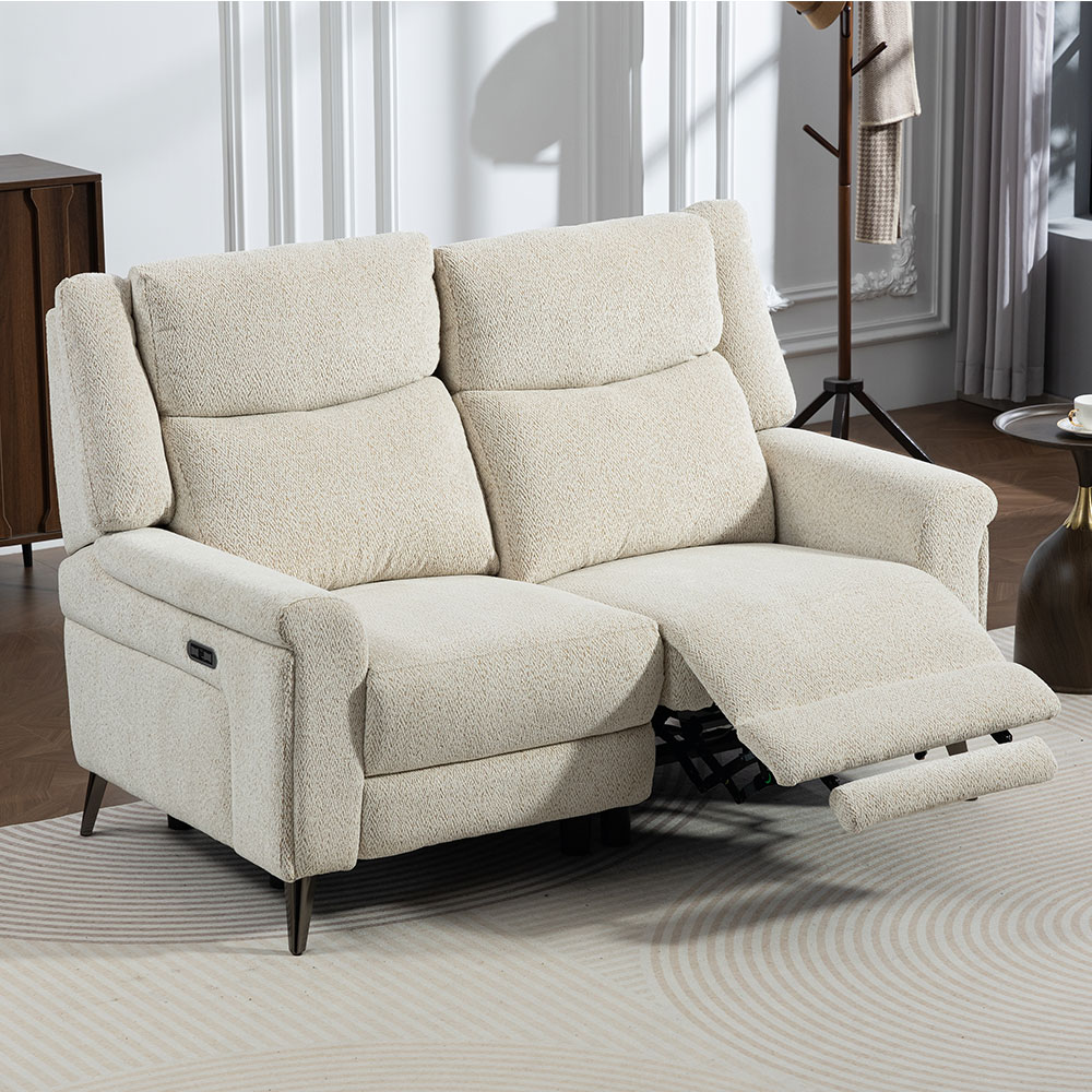 Serina Fabric Electric Recliner Sofa Suite in Oatmeal