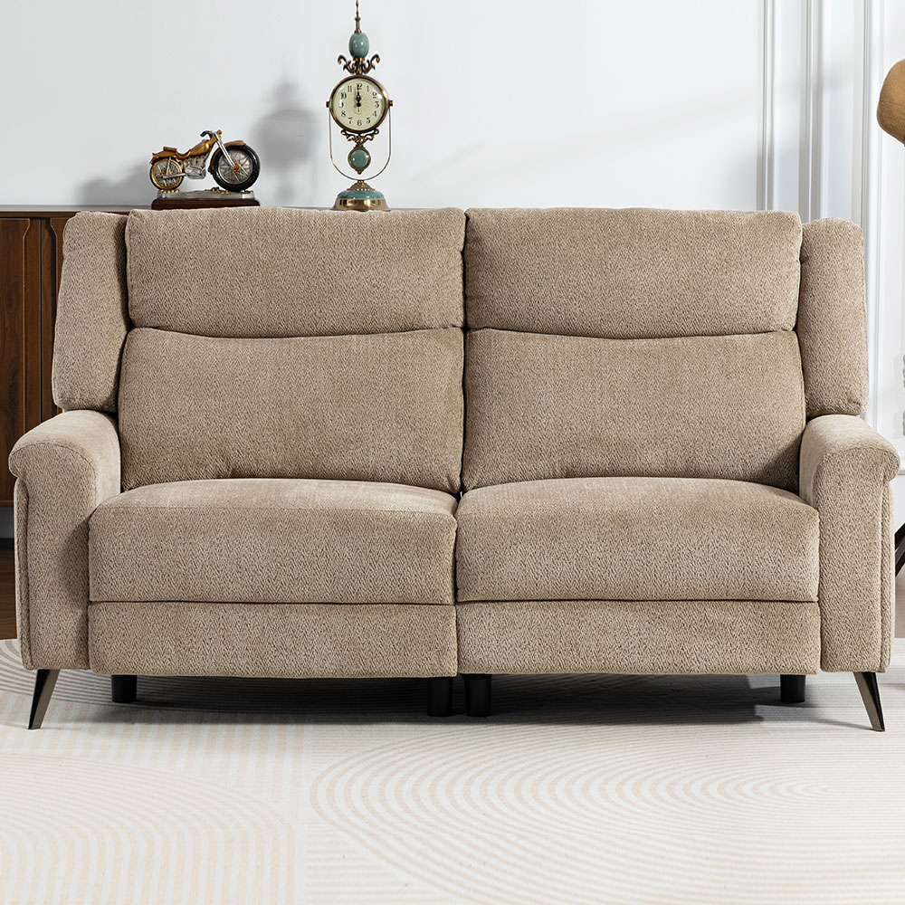 Serina Fabric Electric Recliner Sofa Suite in Driftwood