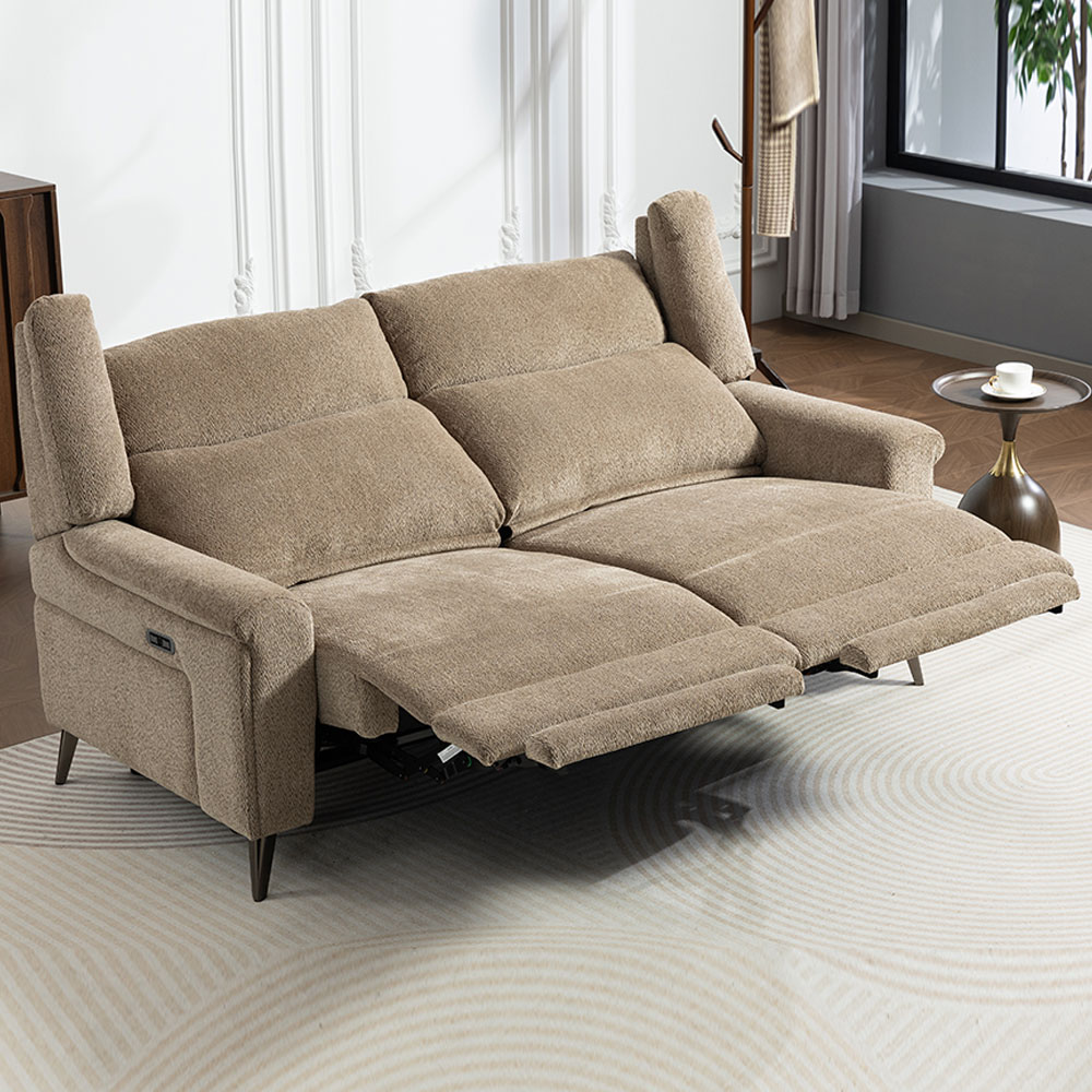 Serina Fabric Electric Recliner Sofa Suite in Driftwood