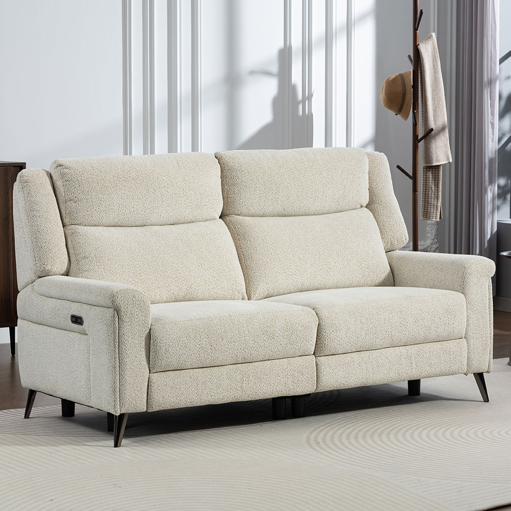 Serina Fabric Electric Recliner Sofa Suite in Oatmeal