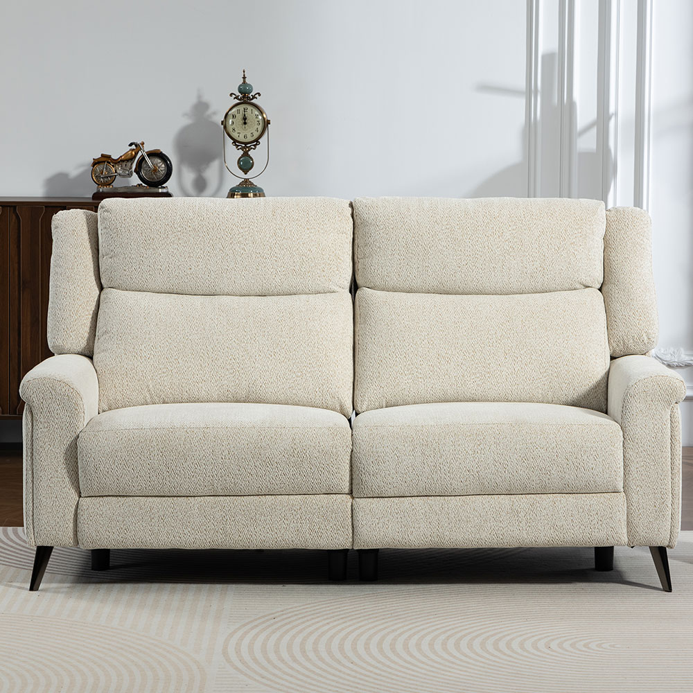 Serina Fabric Electric Recliner Sofa Suite in Oatmeal