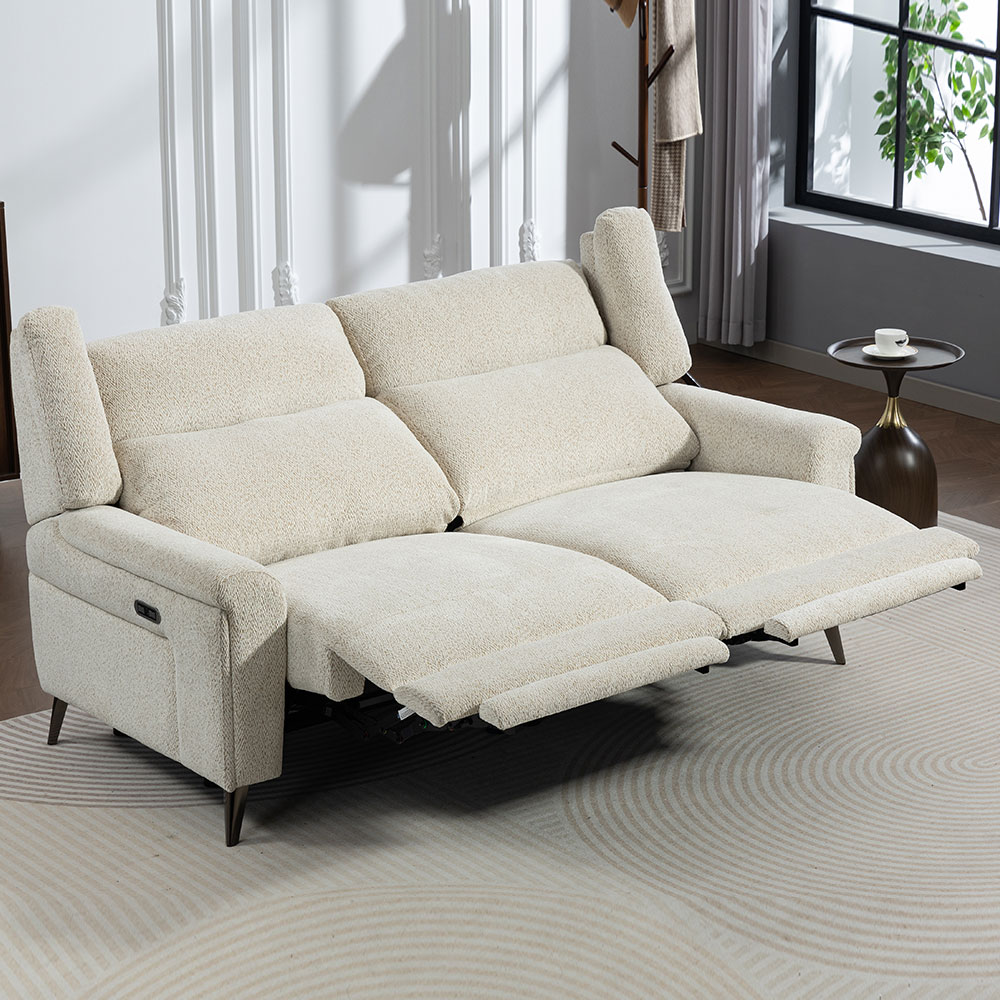 Serina Fabric Electric Recliner Sofa Suite in Oatmeal