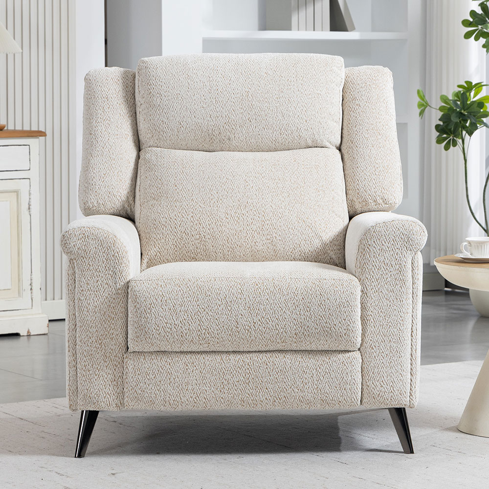 Serina Fabric Manual Recliner Sofa Suite in Oatmeal