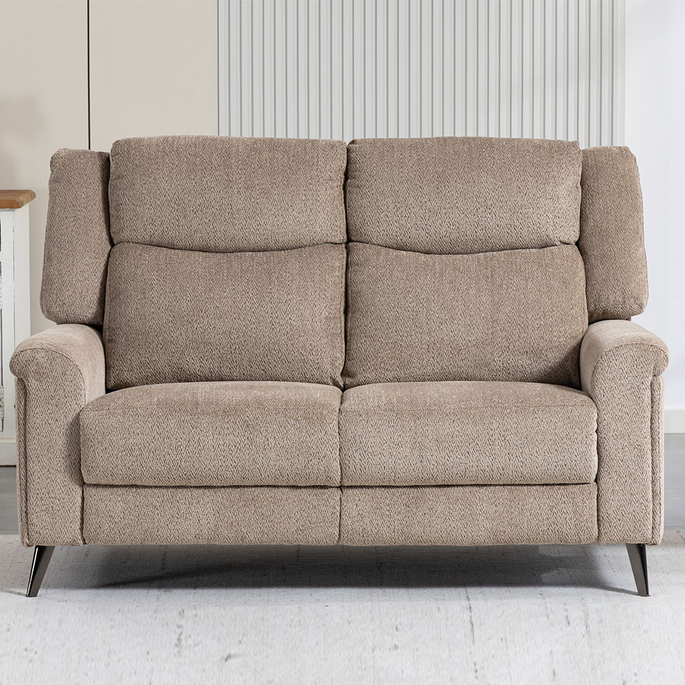 Serina Fabric Manual Recliner 2 Seater Sofa in Driftwood