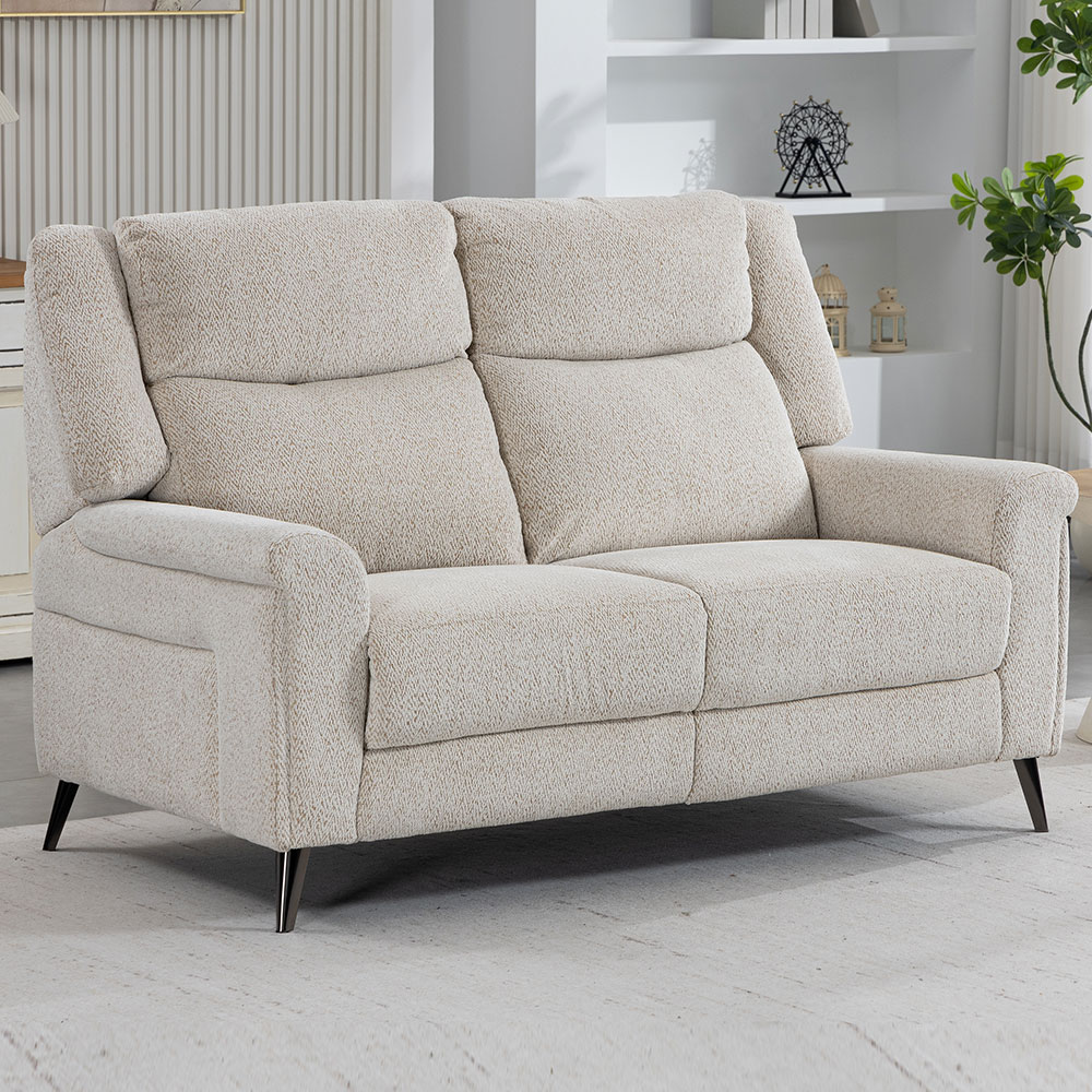 Serina Fabric Manual Recliner Sofa Suite in Oatmeal