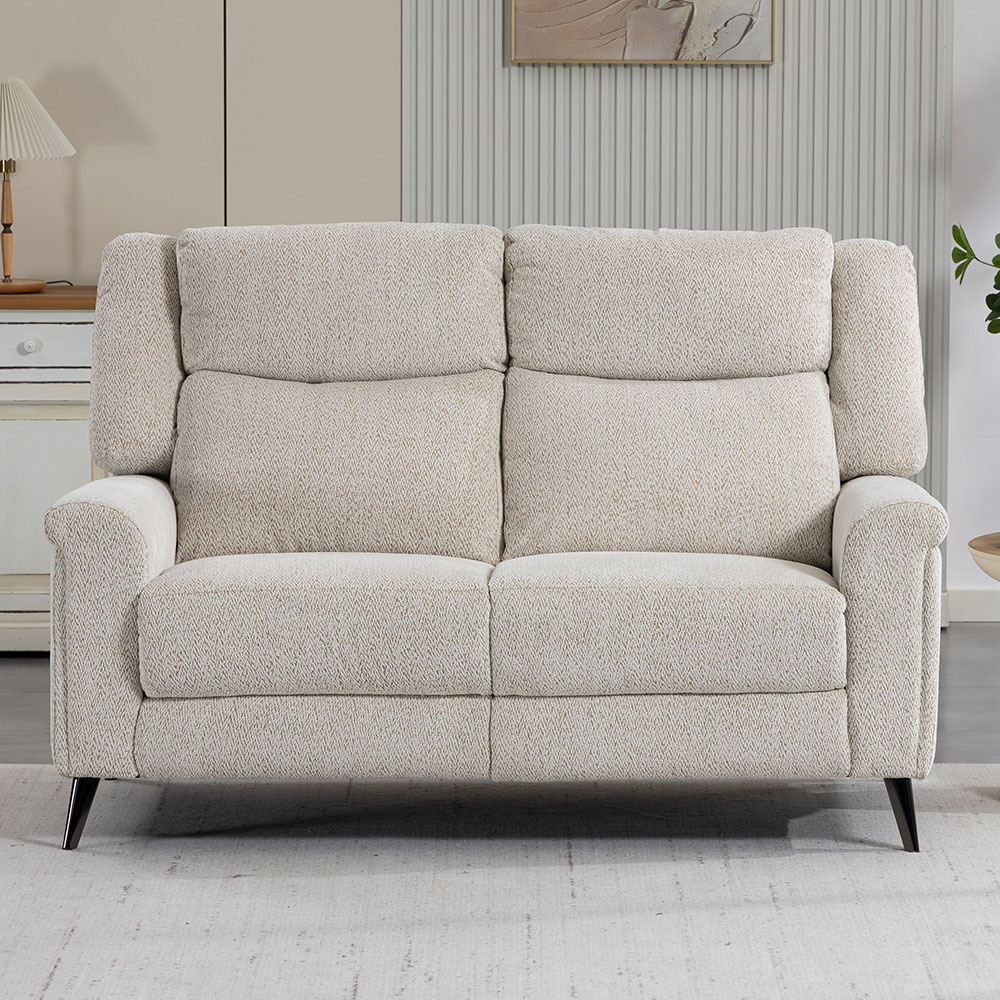 Serina Fabric Manual Recliner Sofa Suite in Oatmeal