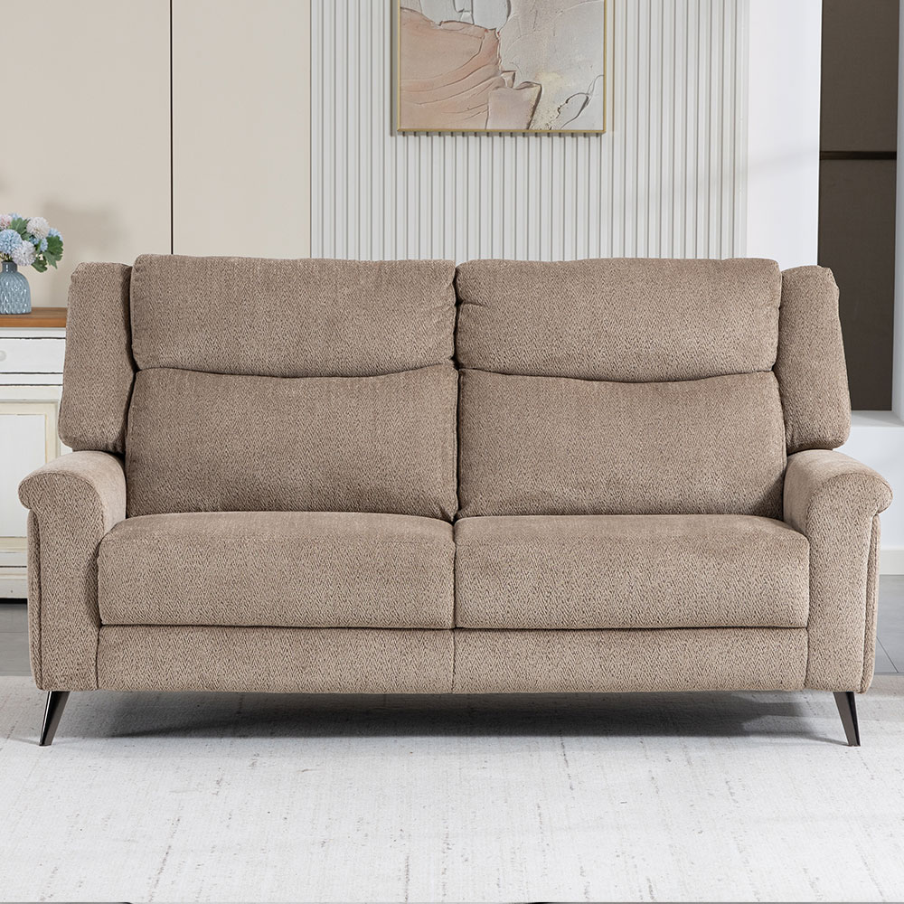 Serina Fabric Manual Recliner 3 Seater Sofa in Driftwood