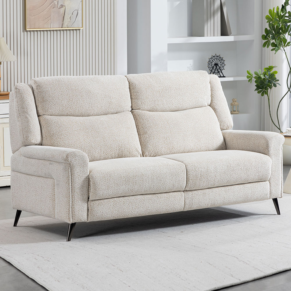 Serina Fabric Manual Recliner Sofa Suite in Oatmeal
