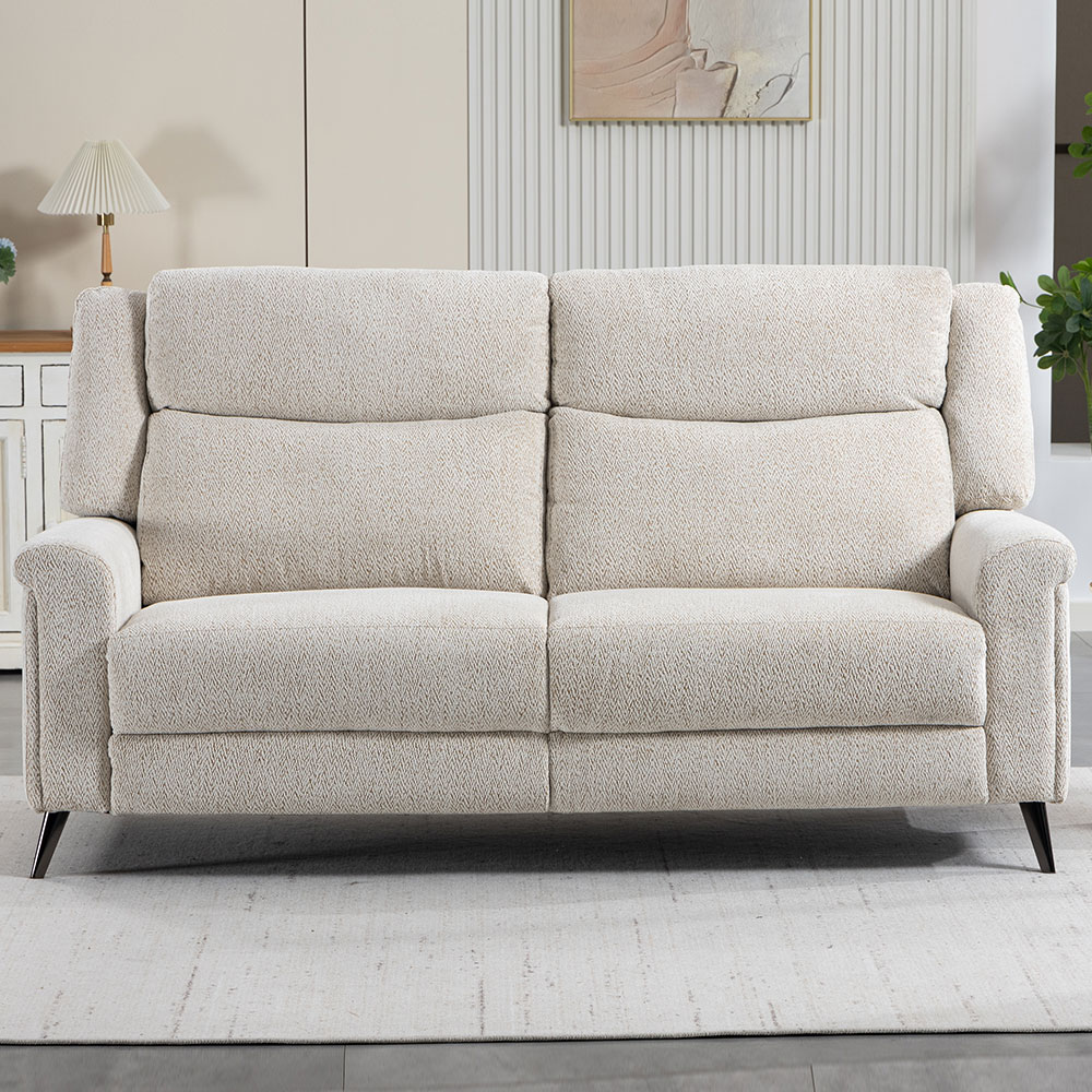 Serina Fabric Manual Recliner Sofa Suite in Oatmeal