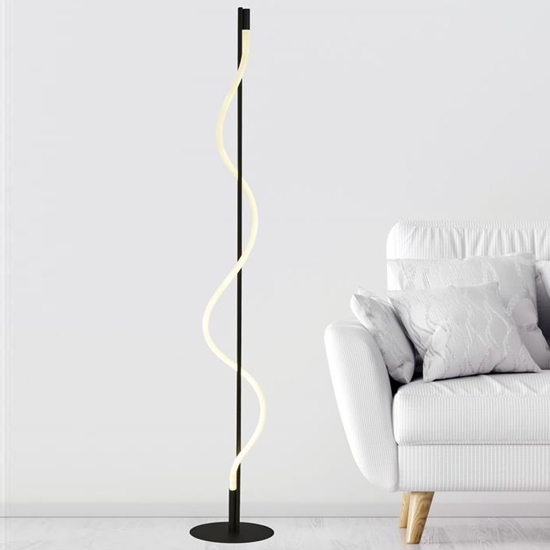 Read more about Serpent led opal snaked floor lamp in matt black