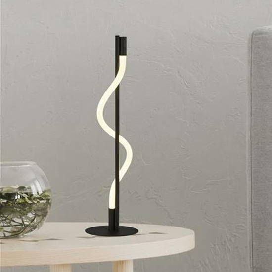 Read more about Serpent led opal snaked table lamp in matt black