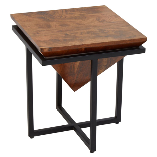 Serra Pyramid Shape Acacia Wood Side Table In Acacia_2