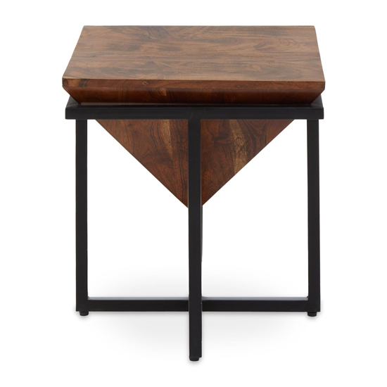 Read more about Serra pyramid shape acacia wood side table in acacia